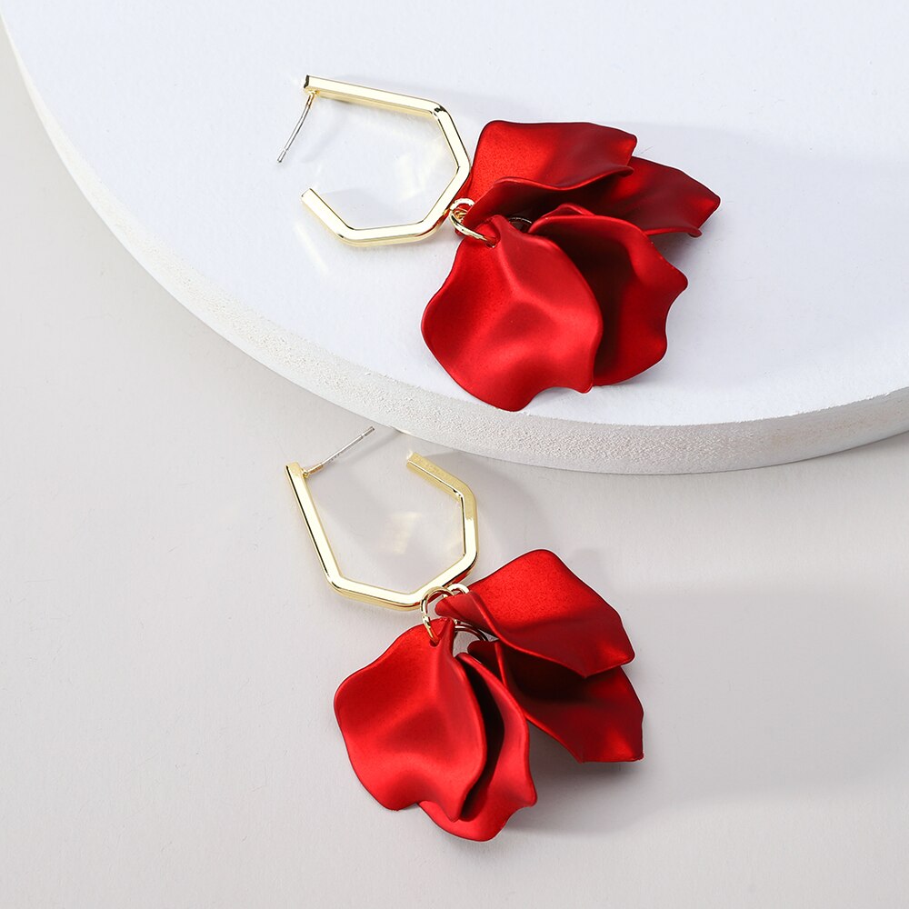 Long/Short Acrylic Flower Petals Dangle Earrings (40 Styles)