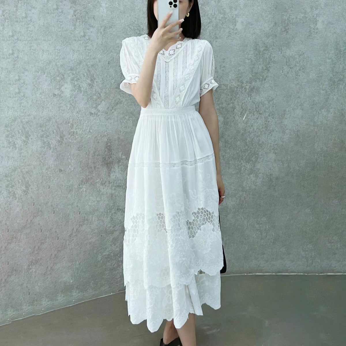 Cotton Embroidered Dress (13 patterns)