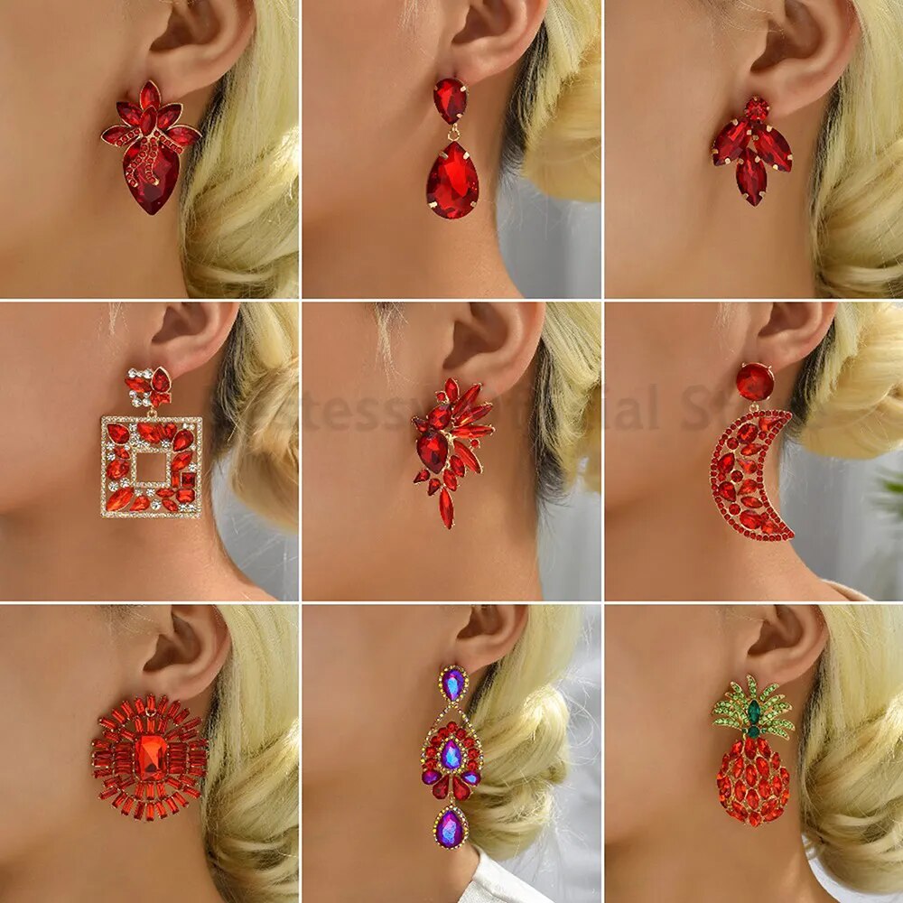 Red LUXURY Crystal Earrings (30 styles)