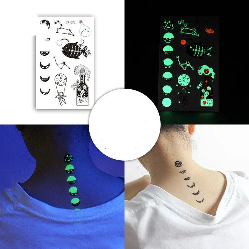 GLOW IN THE DARK Temporary Tattoo (45 options)