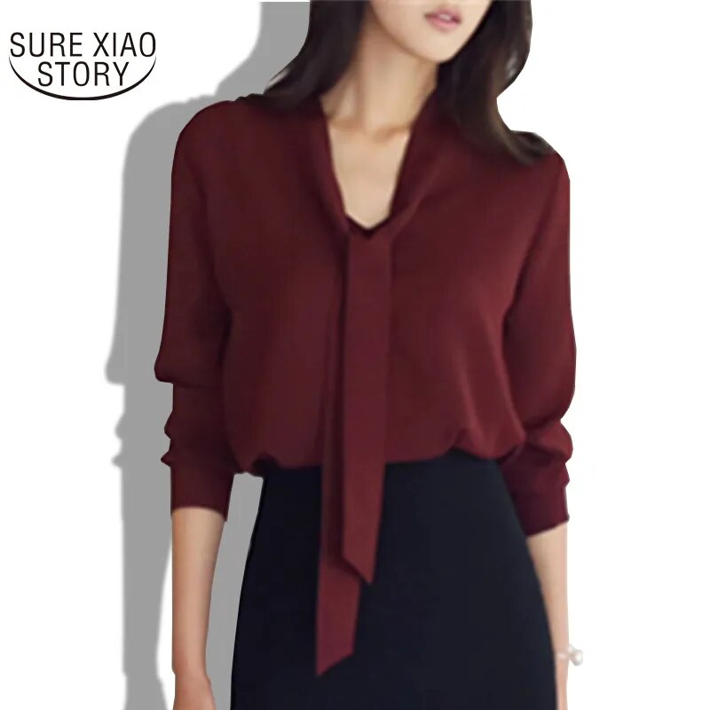 chiffon blouse (red/white/blue)