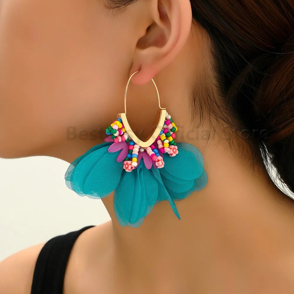 Beads and Petals Earrings (8 colors)