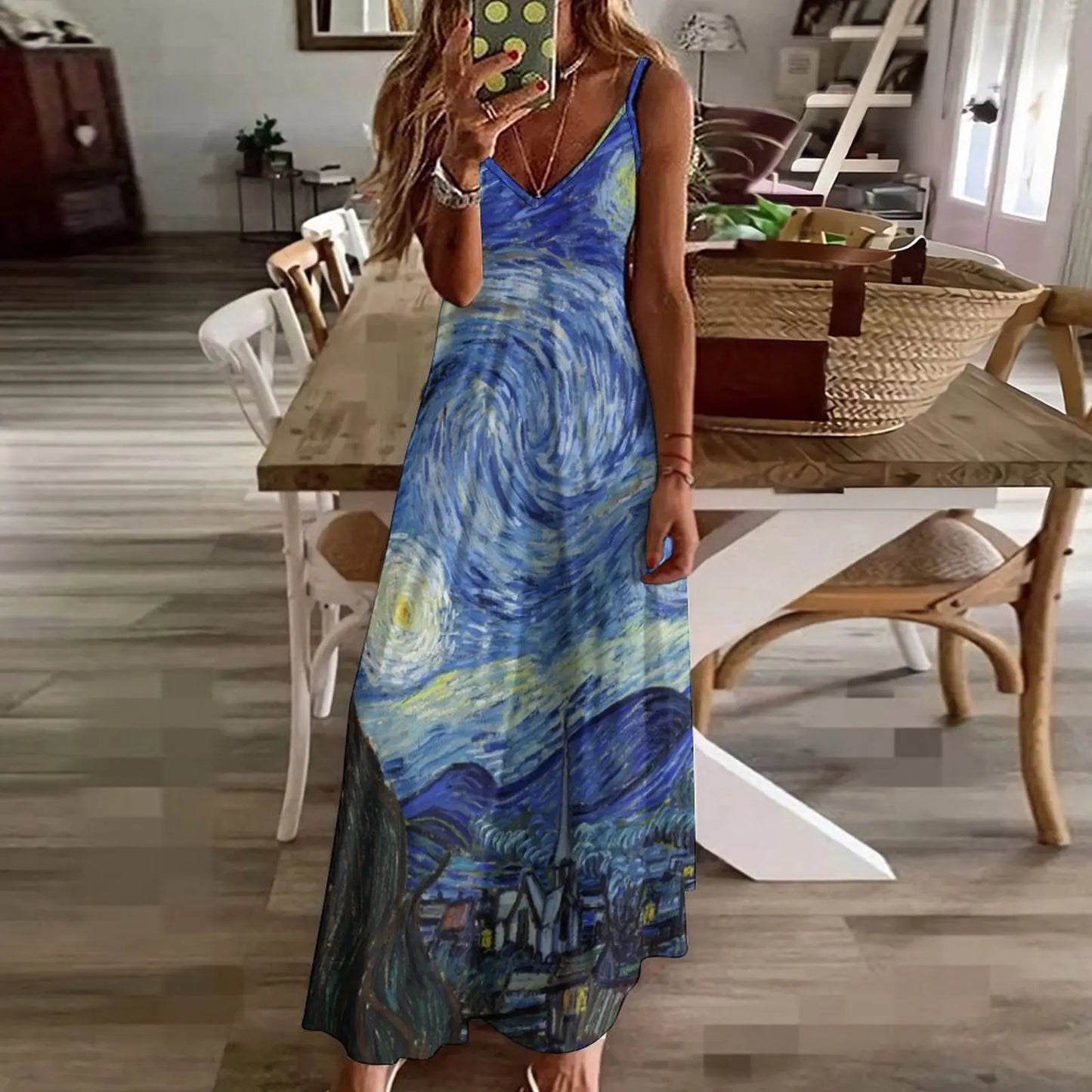 Starry Night Vincent Van Gogh Sleeveless Dress