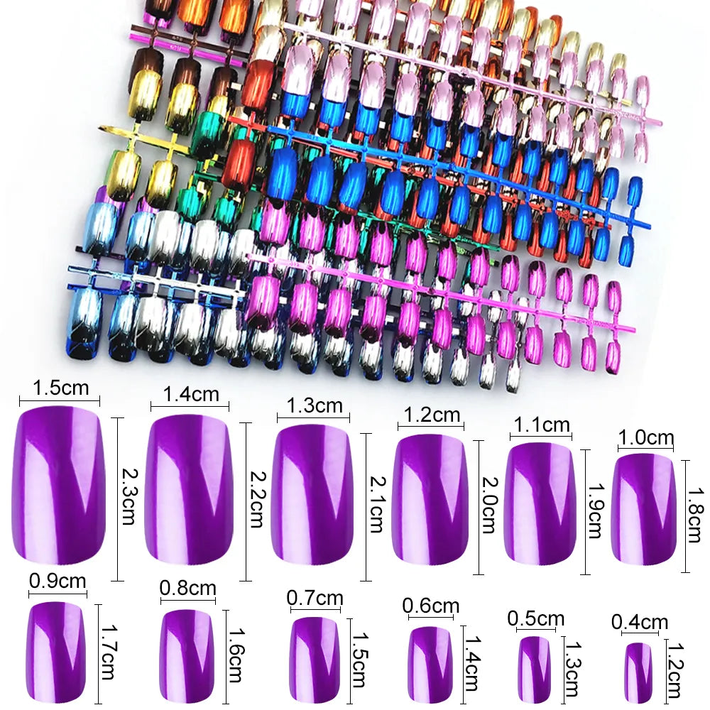 24pcs HOLOGRAPHIC Press On Nails (27 colors)