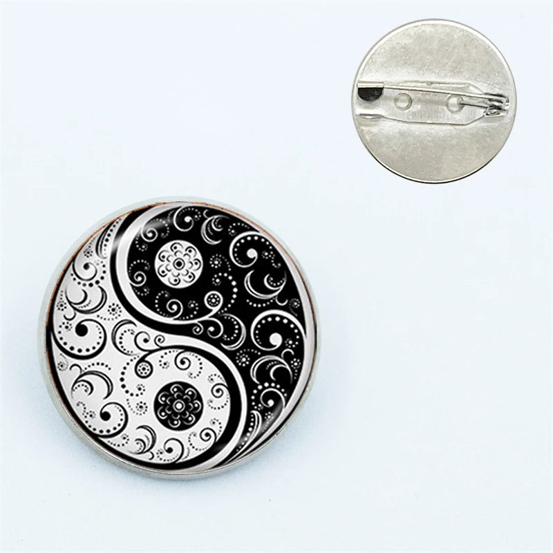 Simple Yin Yang Brooches Pins