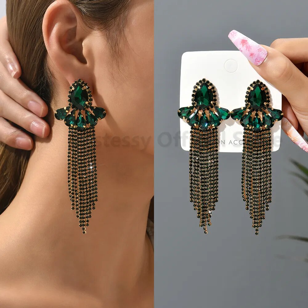 Green LUXURY Crystal Earrings (24 styles)