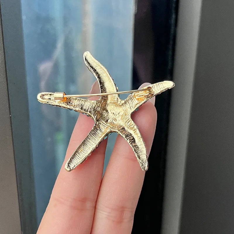 Rhinestone Starfish Brooches (4 colors)