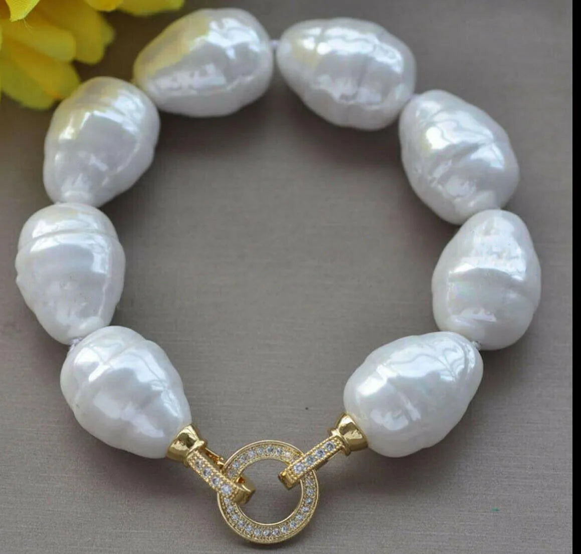 Giant South Sea Natural Pearls Bracelet