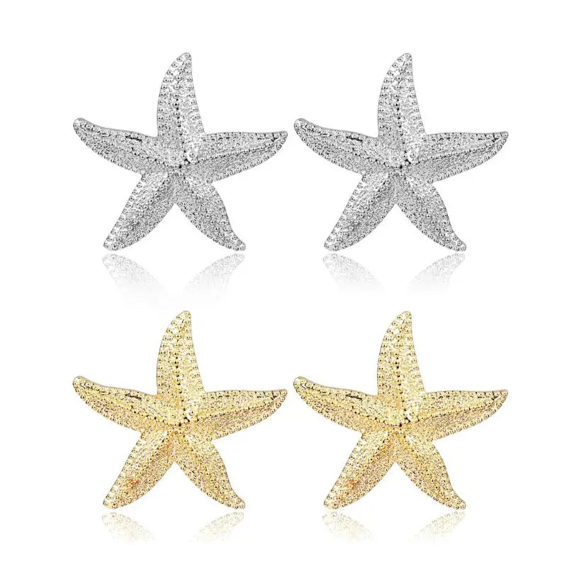 Elegant Starfish Earrings (Silver/Gold)