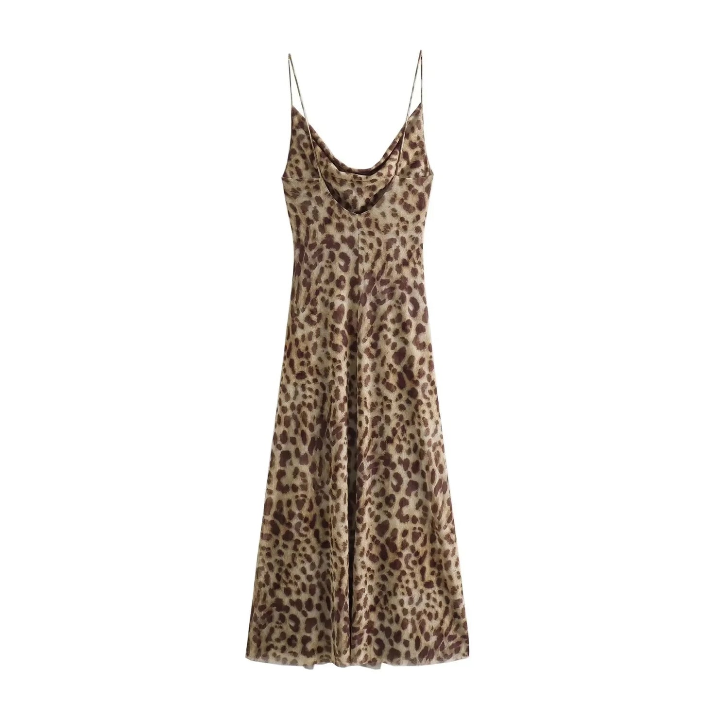 Leopard Print Sleeveless Slip Dress