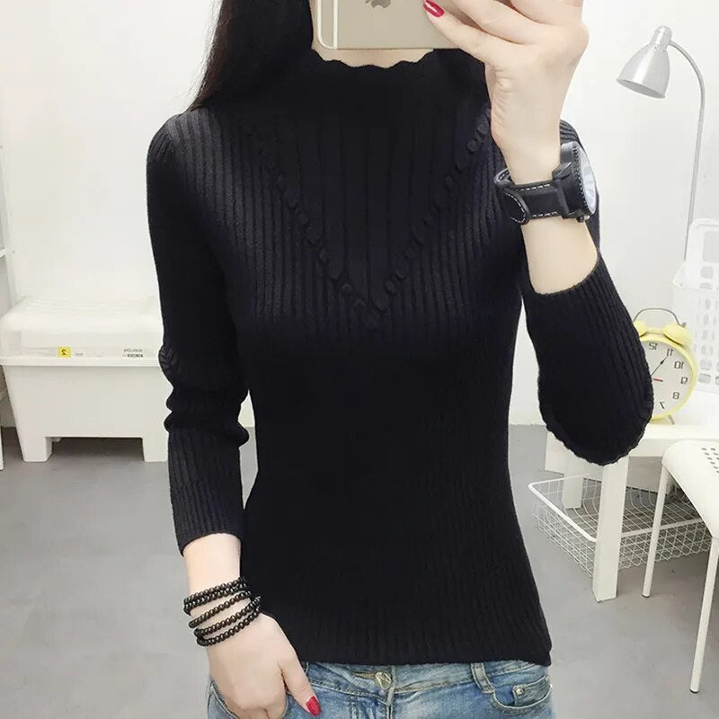 Detailed Turtleneck Sweater (5 colors)