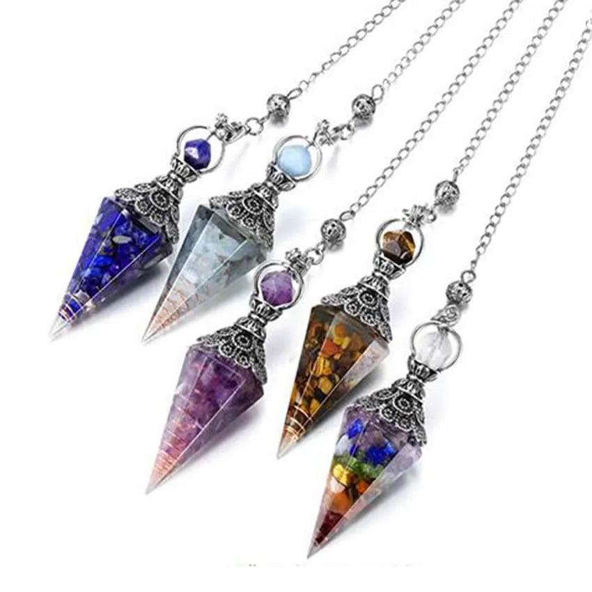 Natural 7 Chakra Healing Crystals Pendulums