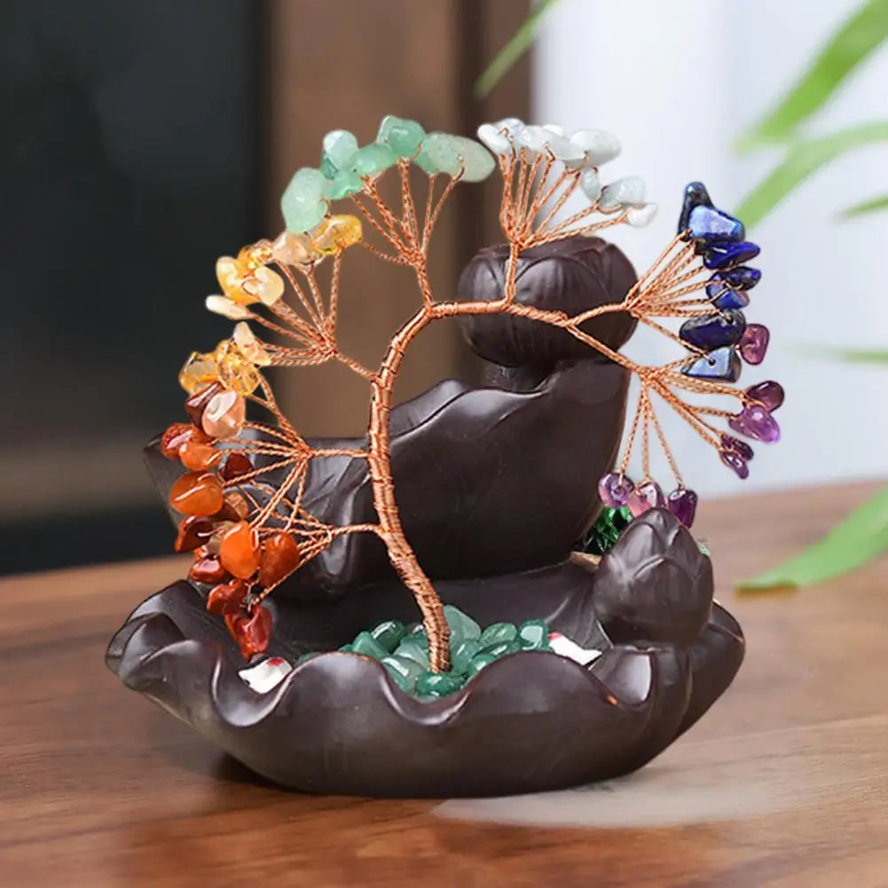 Crystal Tree 7 Chakras Meditation Incense Burner