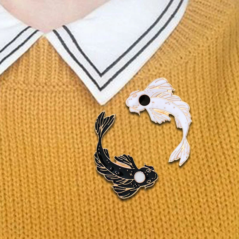 Yin Yang Koi Pins Brooches