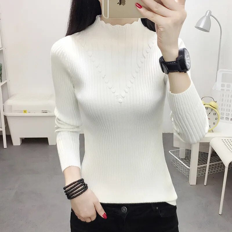 Detailed Turtleneck Sweater (5 colors)