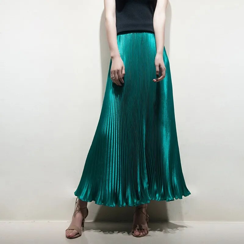 Metallic Pleated Skirts (12 colors)