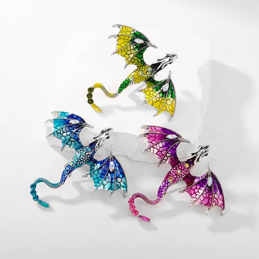 Crystal Rhinestone Dragon Brooch (5 colors)