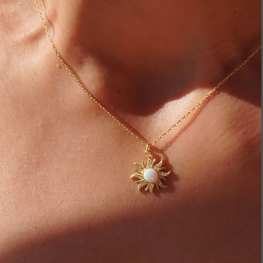 Sun Necklace and Ring (Silver/Gold)