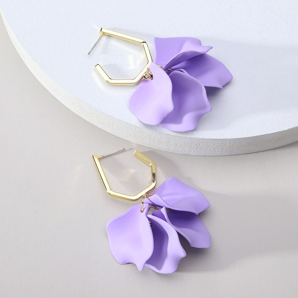 Long/Short Acrylic Flower Petals Dangle Earrings (40 Styles)