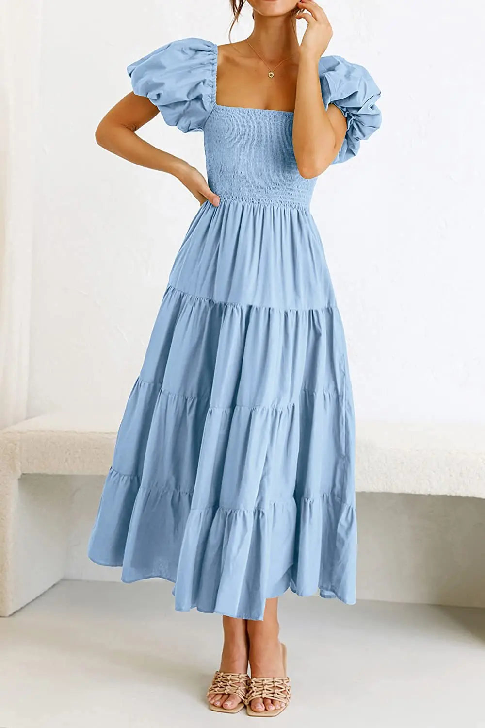 Classy Vintage Puff Sleeve Dresses