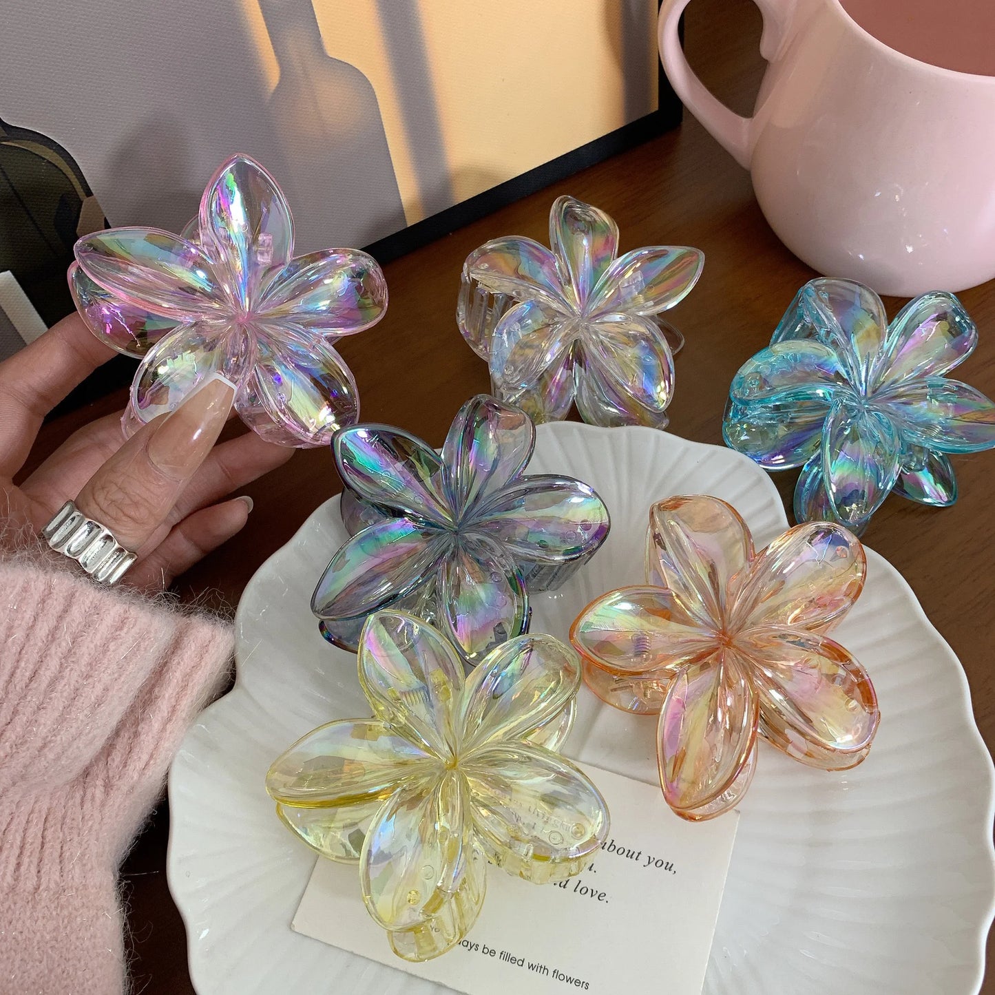 Flower Acrylic Hair Claw Clip (12 colors)