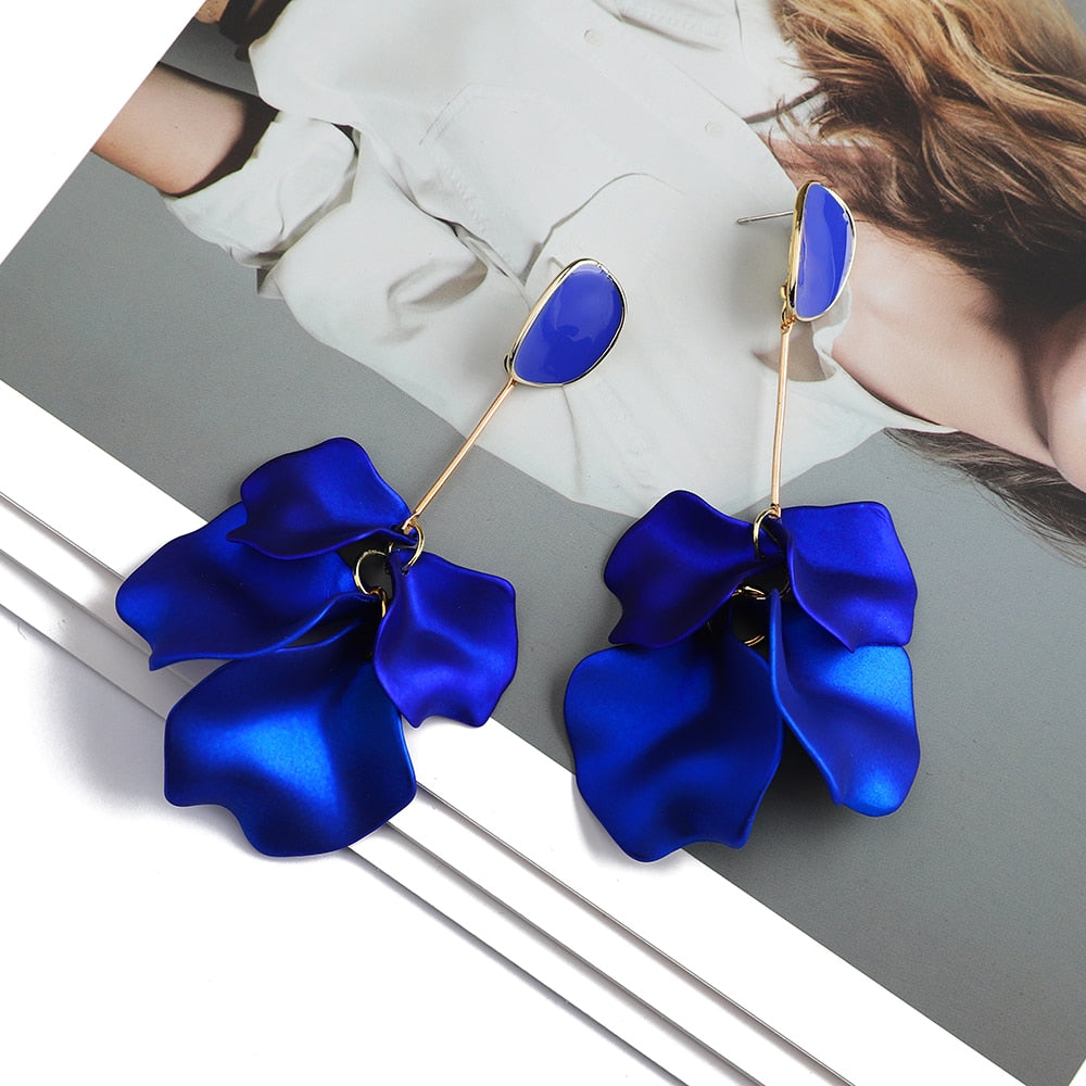 Long/Short Acrylic Flower Petals Dangle Earrings (40 Styles)