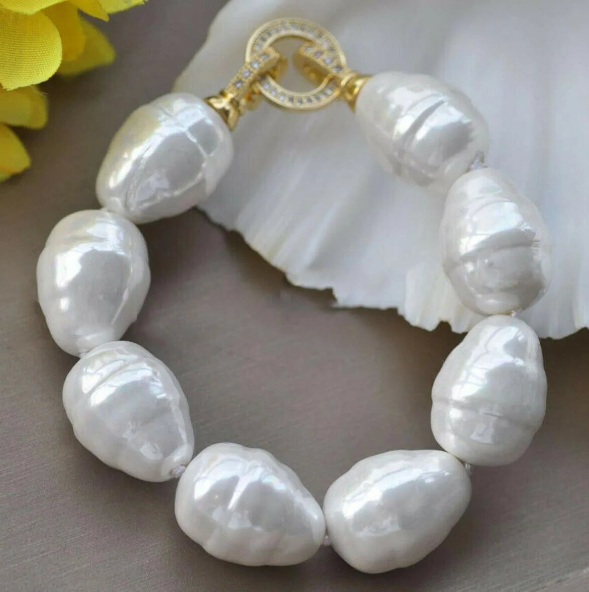 Giant South Sea Natural Pearls Bracelet