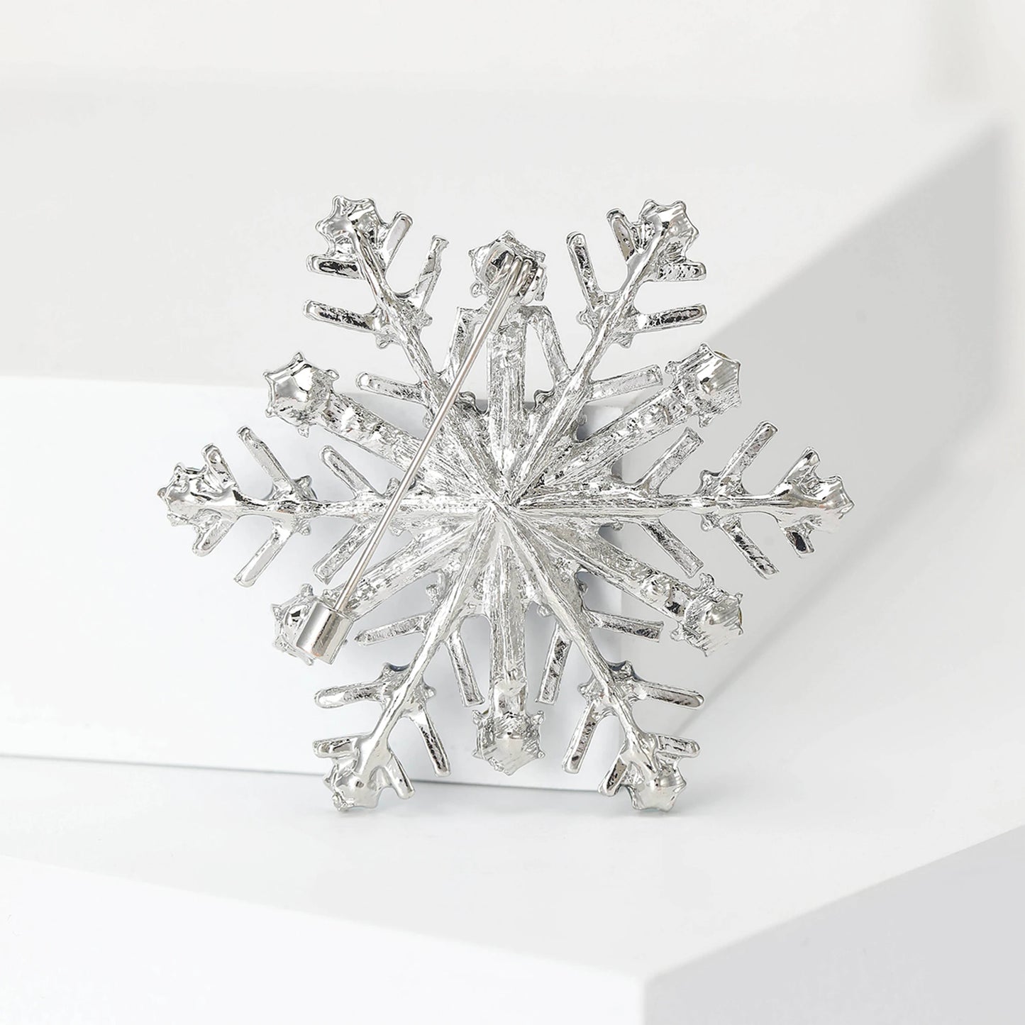 Rhinestone Christmas Snowflake Brooch