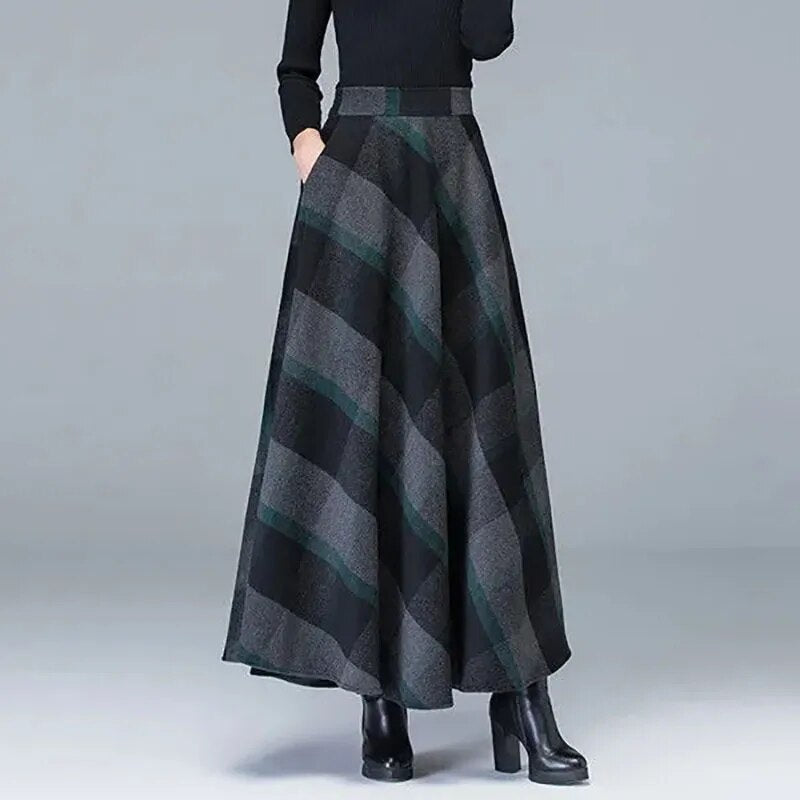 Plaid Long Skirt (3 colors)