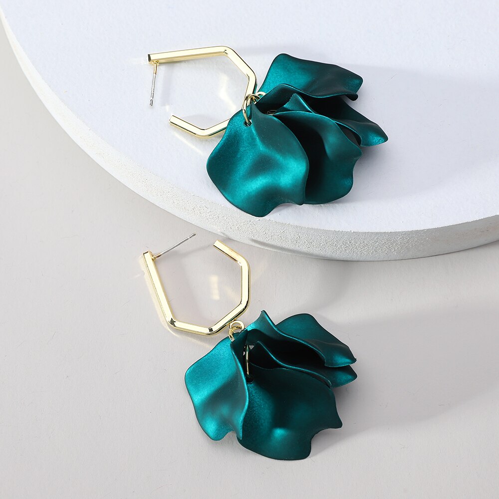 Long/Short Acrylic Flower Petals Dangle Earrings (40 Styles)