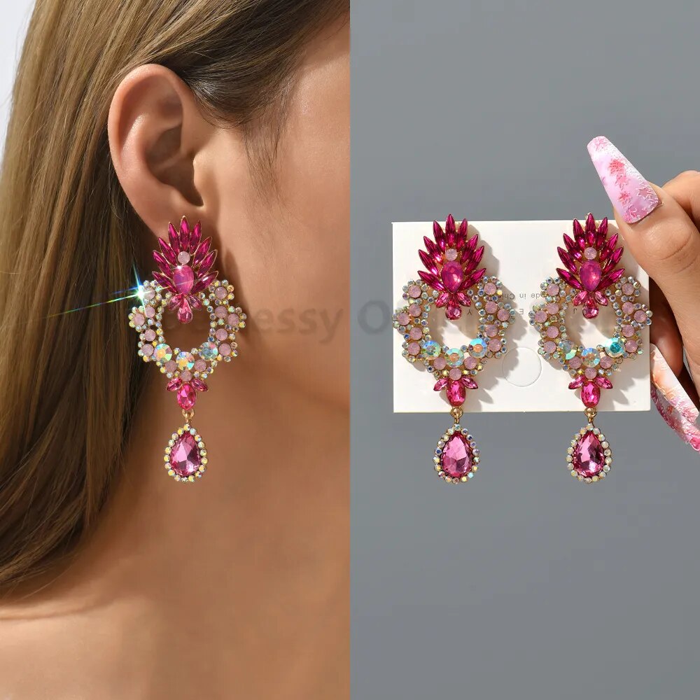 Statement Crystal Earrings (6 colors)