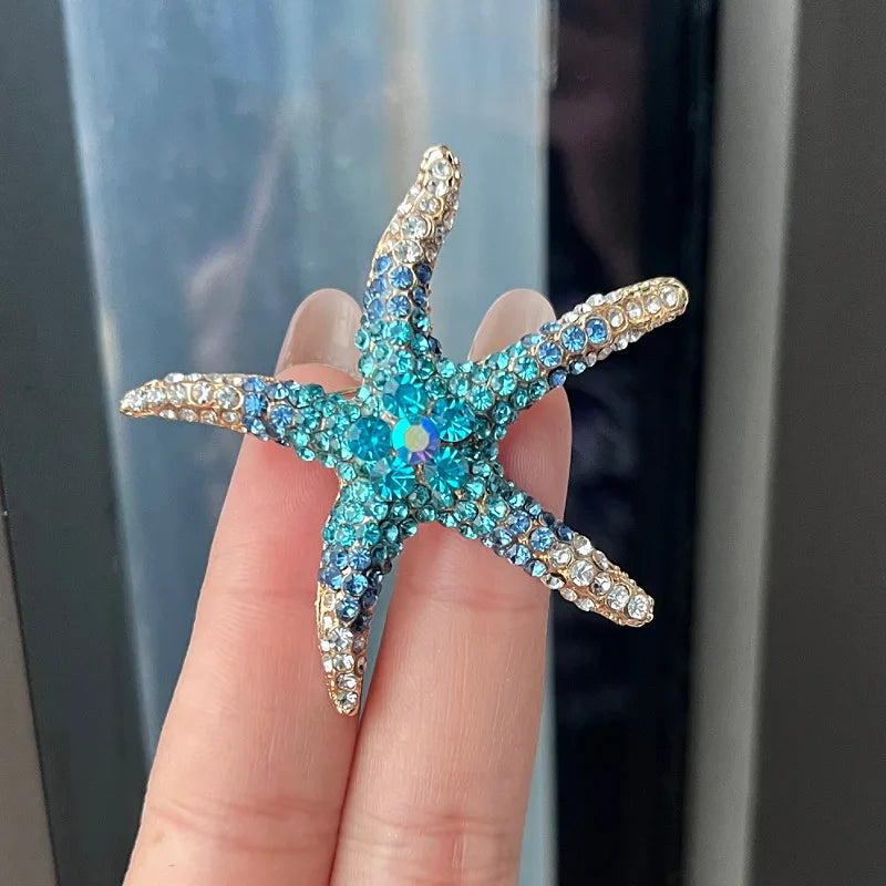 Rhinestone Starfish Brooches (4 colors)