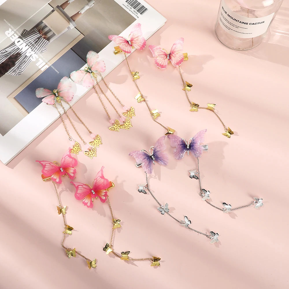 Butterfly Tassel Hair Clips (8 colors)