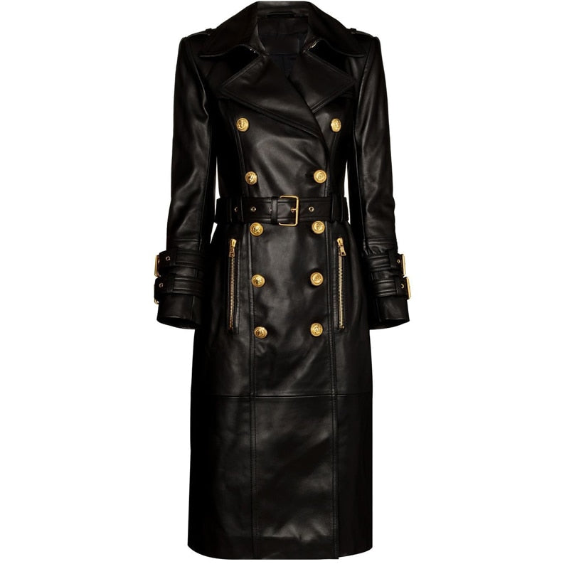 Winter Luxury Black Faux Leather Coats