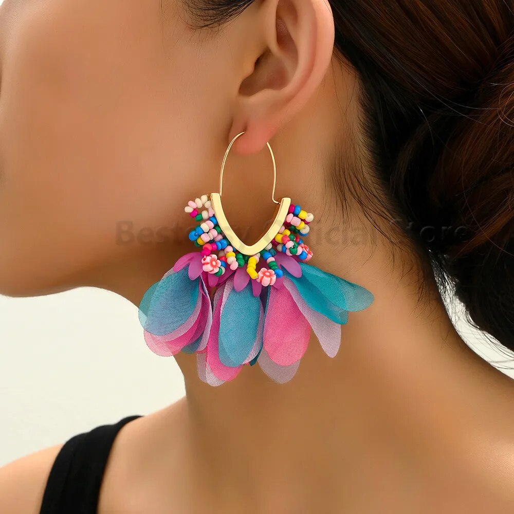 Beads and Petals Earrings (8 colors)