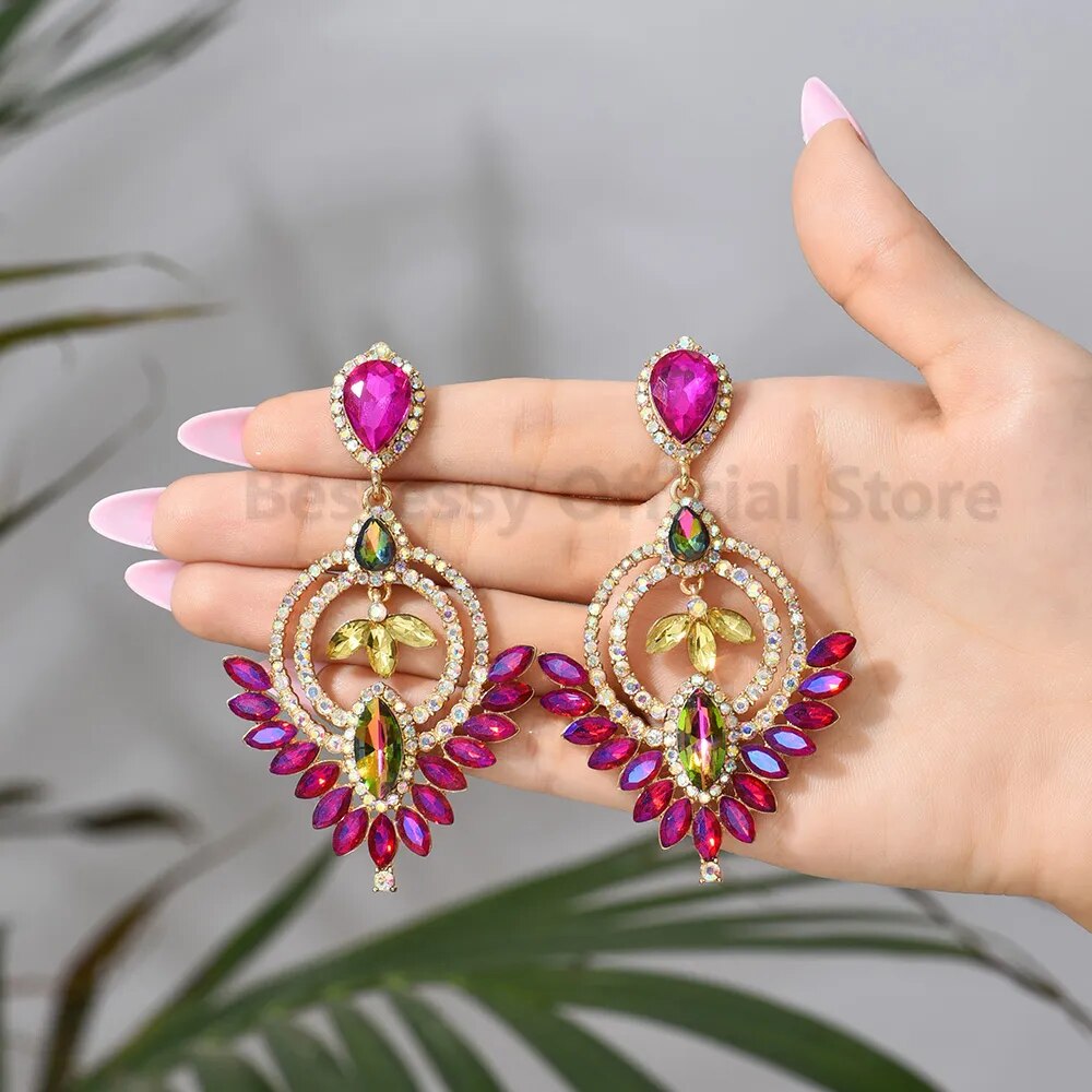 Gorgeous Rhinestone Drop Earrings (2 colors)