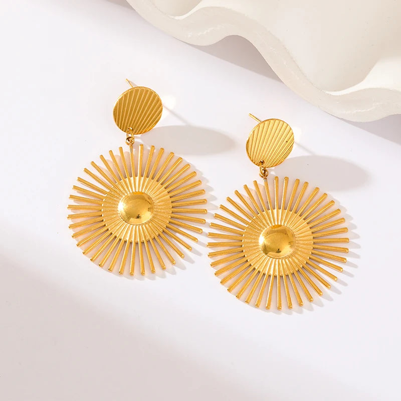 Stainless Steel Gold Color Earrings (13 styles)