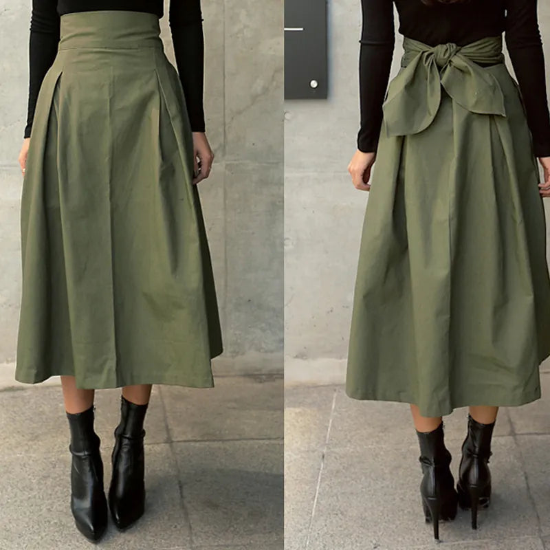 Autumn Long Skirt (green/black)