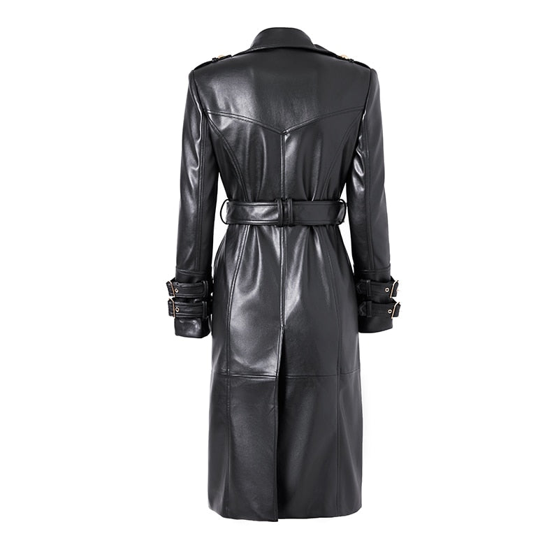 Winter Luxury Black Faux Leather Coats