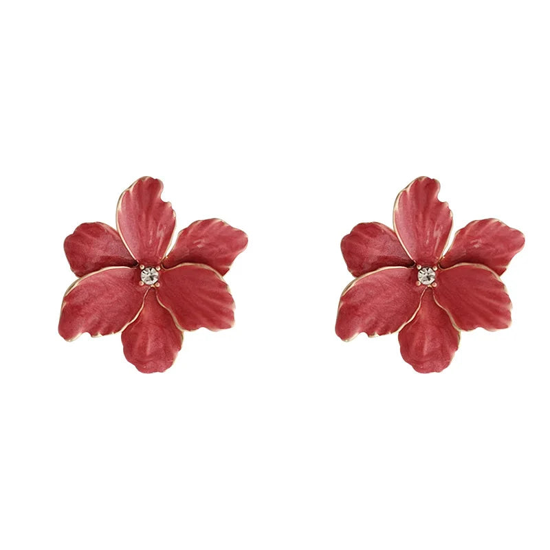 Red Flower Earrings