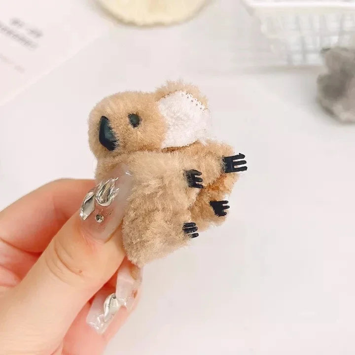 Plush Koala Bear Hair Claw Clips