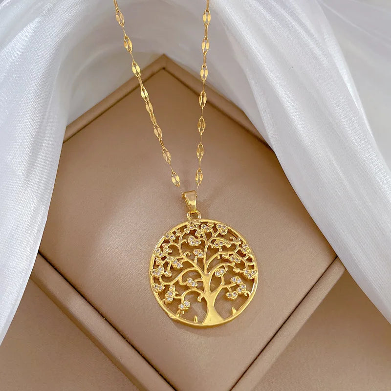 Exquisite Gold-plated Tree of Life Necklace