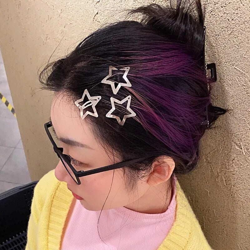 Star Metal Snap Hair Clips