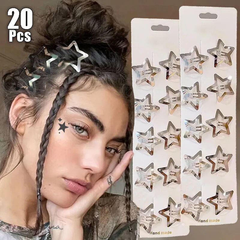 Star Metal Snap Hair Clips