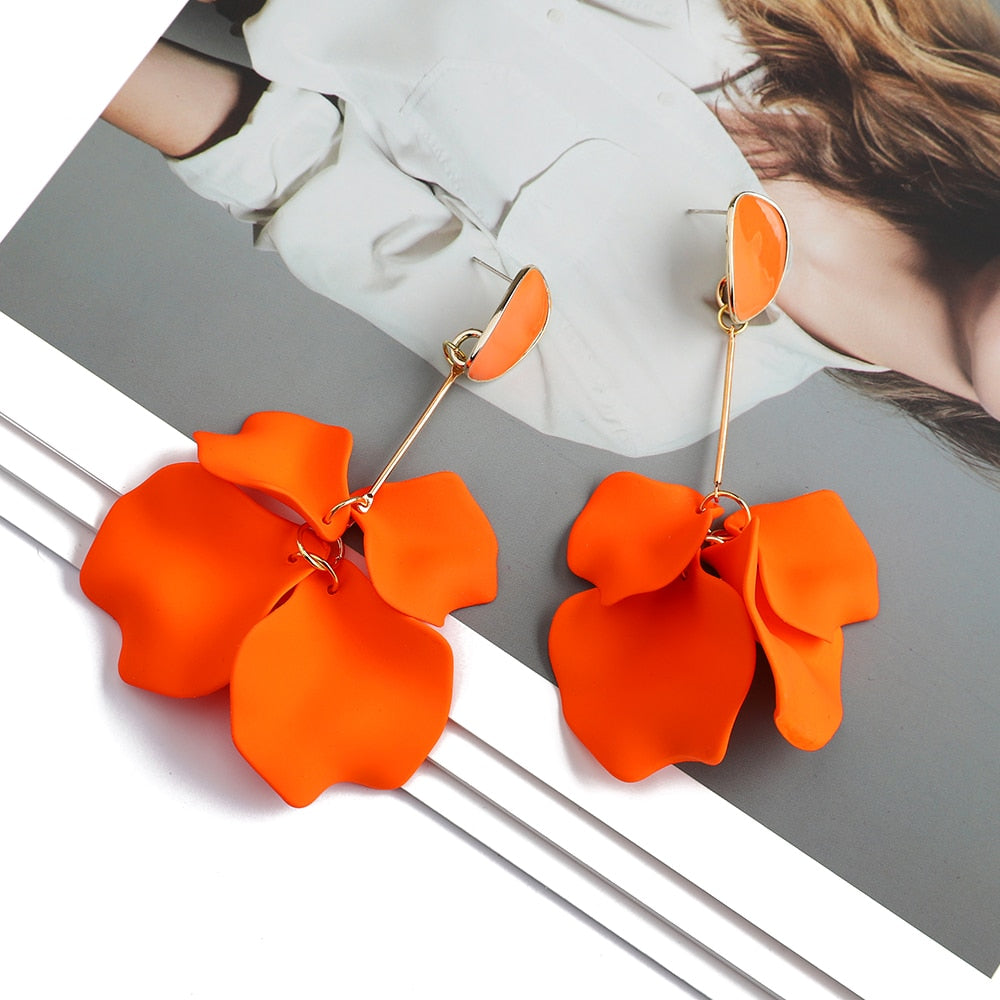 Long/Short Acrylic Flower Petals Dangle Earrings (40 Styles)