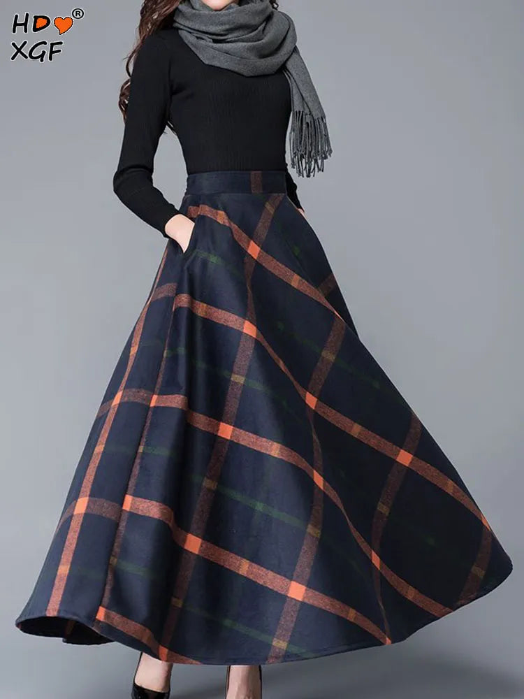 Plaid Long Skirt (3 colors)