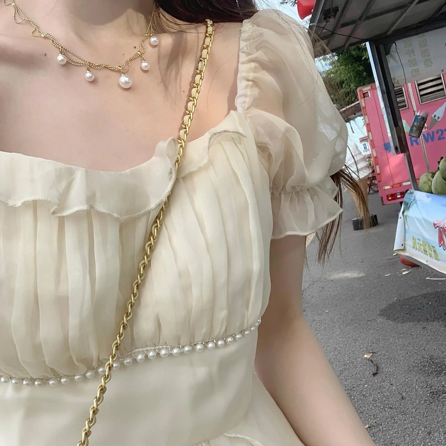 Delicate Summer Fairy Dress (Pink/Apricot)