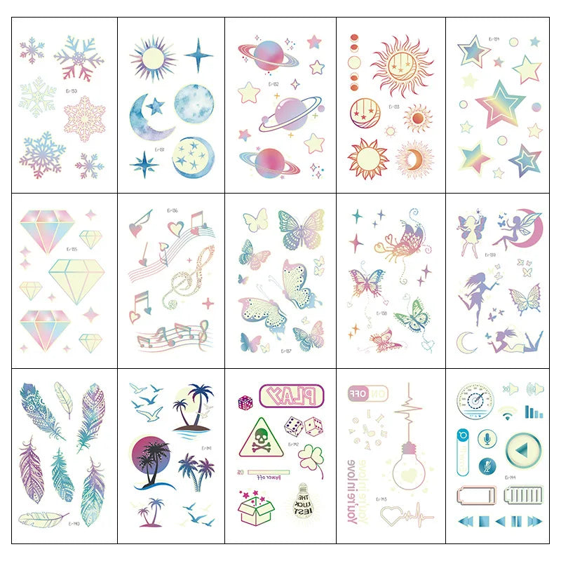 GLOW IN THE DARK Temporary Tattoo (45 options)