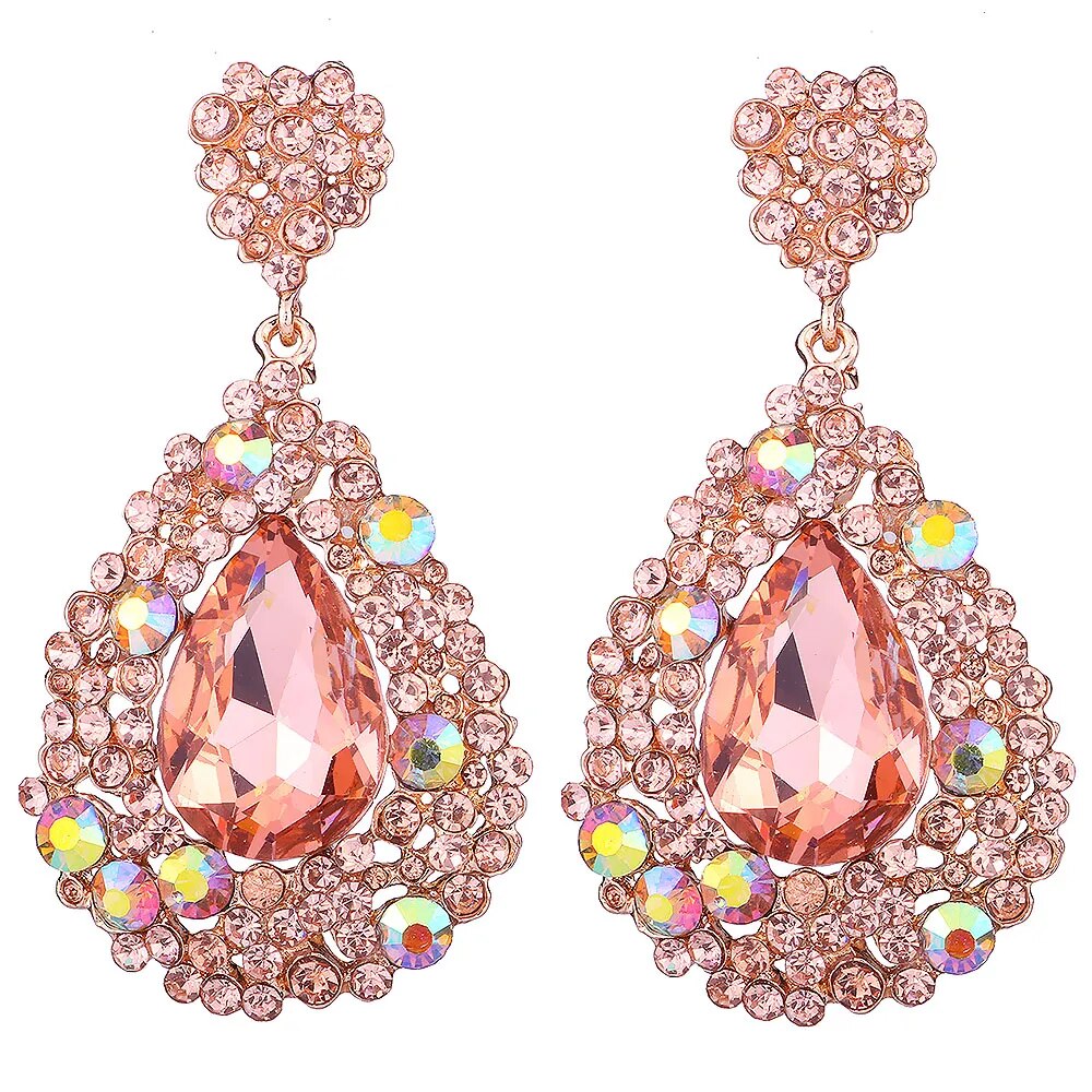 Crystal Water Drop Earrings (19 colors)