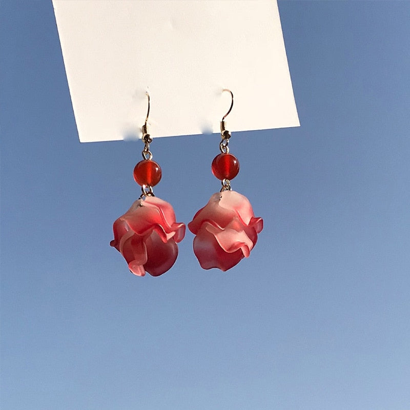 Resin Flower Drop Earrings (34 styles)